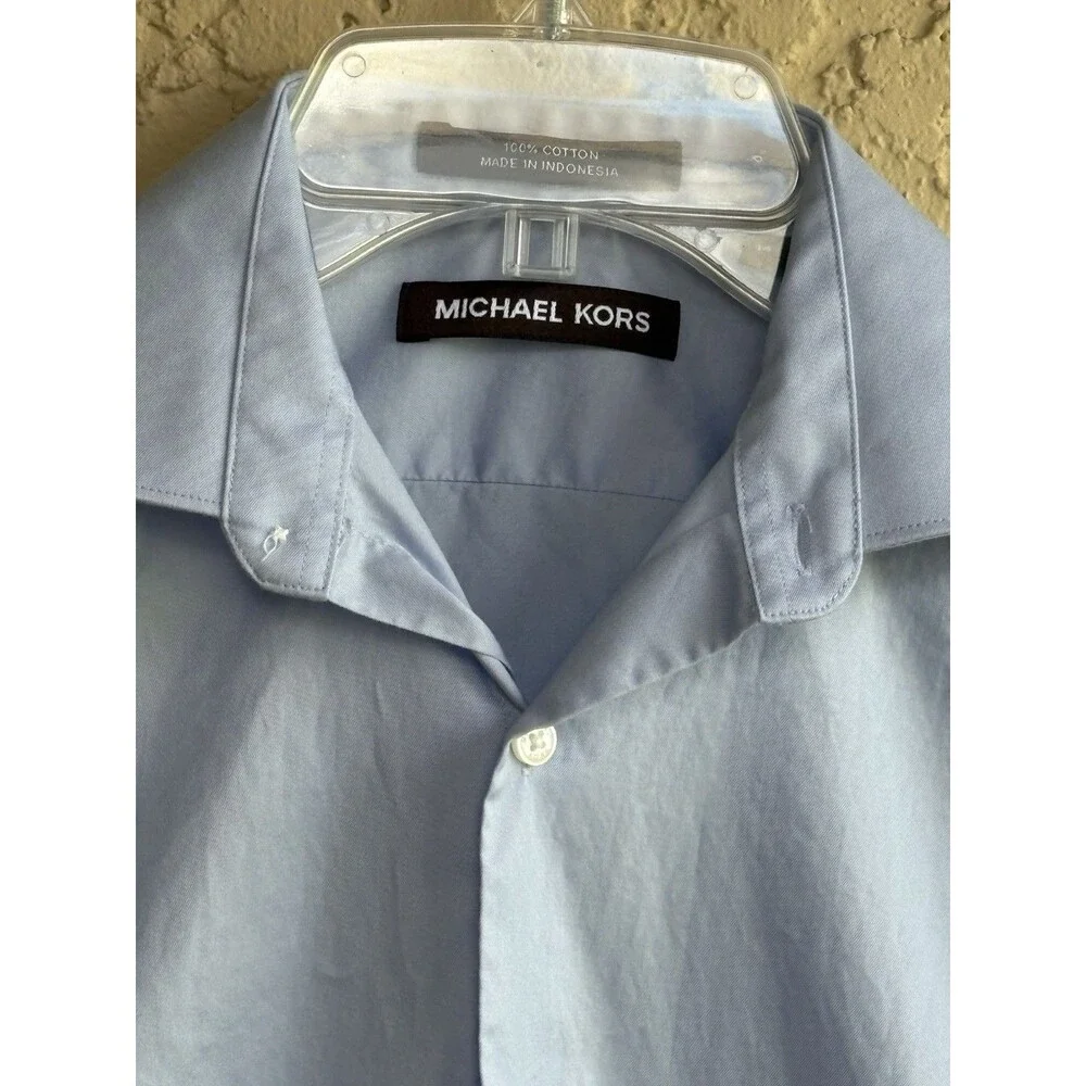 MICHAEL KORS Baby Blue Women’s Sz 14 Button Up Long Sleeve Cotton Shirt